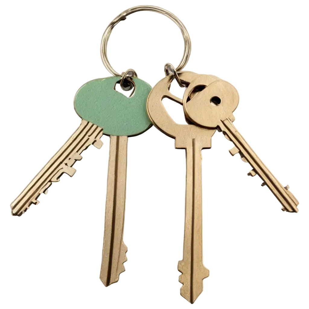 CartoonStyle-Keys-PNG-Image-in-BeigeGreen-Tones-Symbolizing-Paths-of-Development