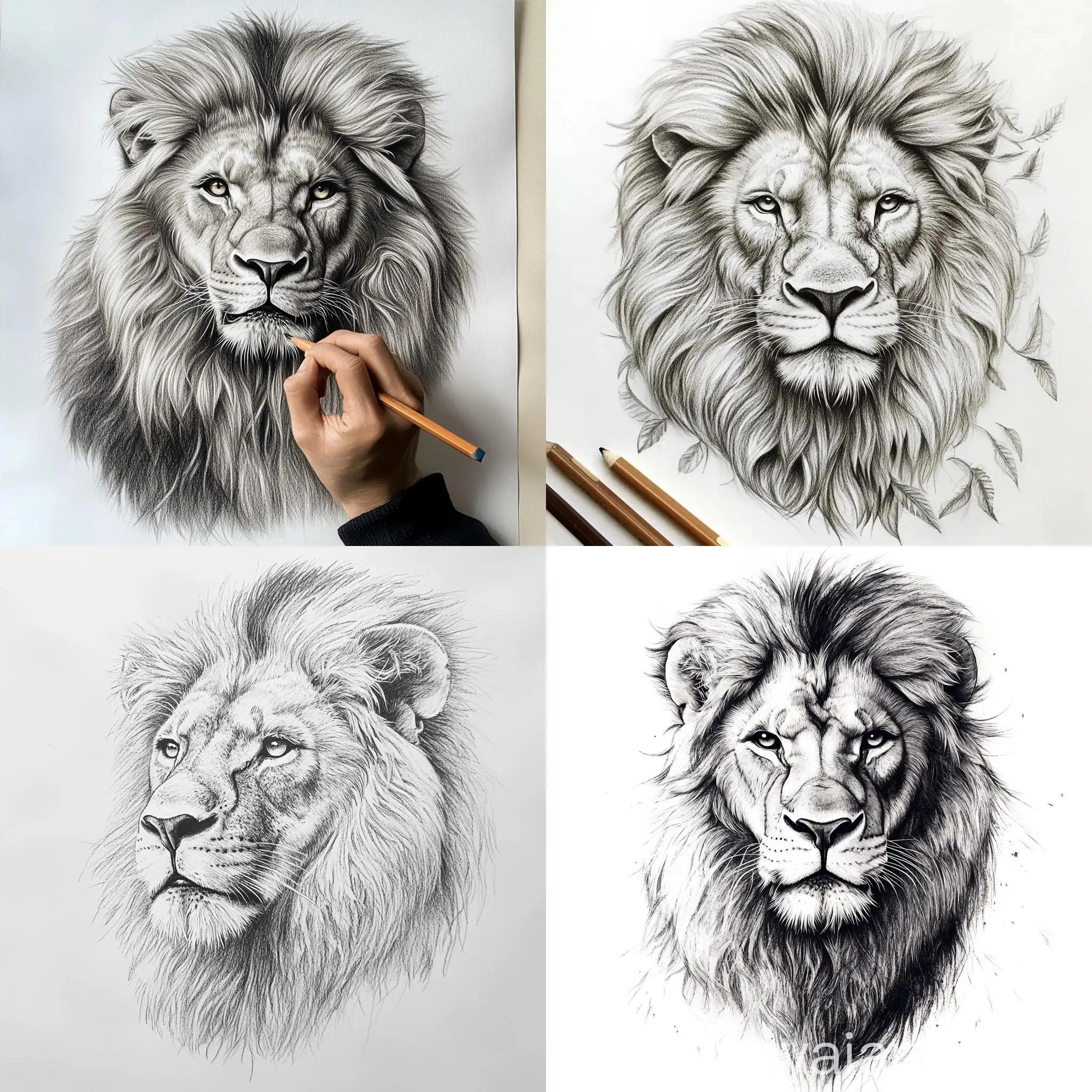Realistic-Lion-Head-Drawing