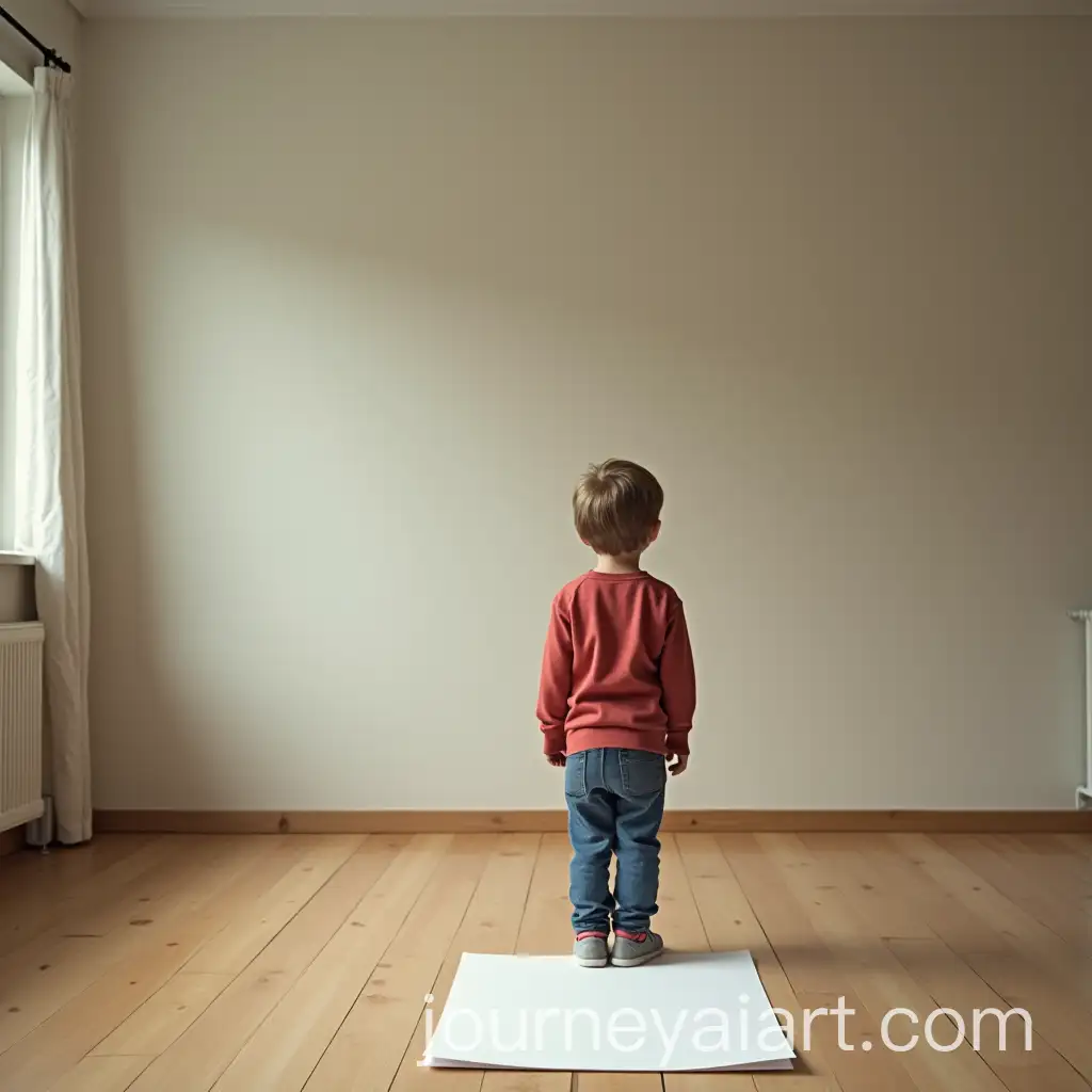 Lonely-Child-Drawing-on-Paper-in-Empty-Room