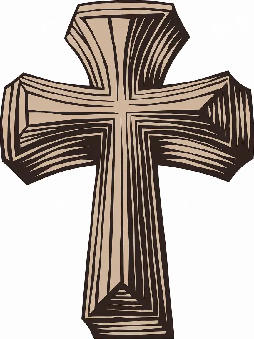 Traditional Christian Cross Tattoo Design with Thick Lines