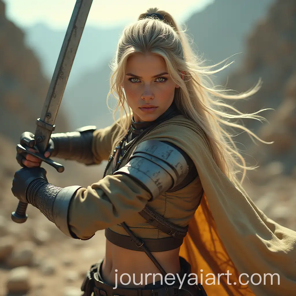Blonde-Female-Warrior-with-Sword-in-PostApocalyptic-World