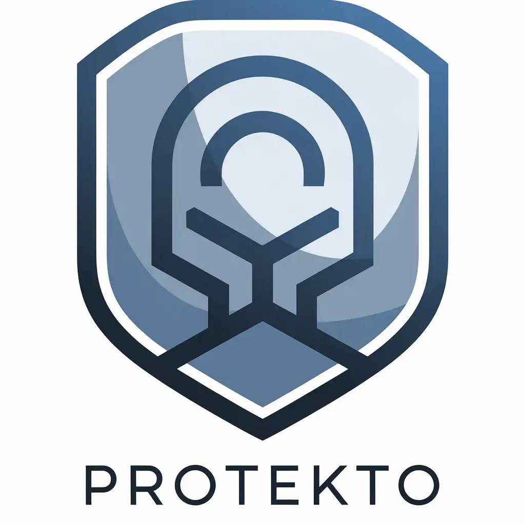 a vector logo design,with the text "Protekto", main symbol:Design a logo for 'Protekto' that does not include circle, triangle, or square shapes. Ensure it follows the golden ratio and represents the theme of CyberSecurity posture. Ensure it suggest exploration, detection, or discovery related to cybersecurity posture. Aim for shield style , modern and professional look that conveys innovation and security. ensure it has to be unique and represent a message.  the logo should be a branding theme.,Moderate,clear background