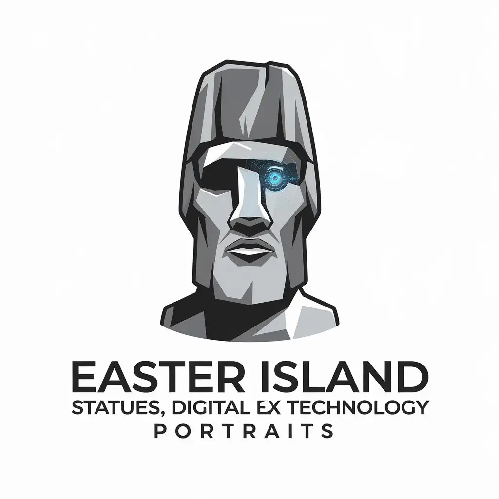 LOGO Design for Easter Island Statues Digital Technology Vector with Portrait Theme for Tech Industry