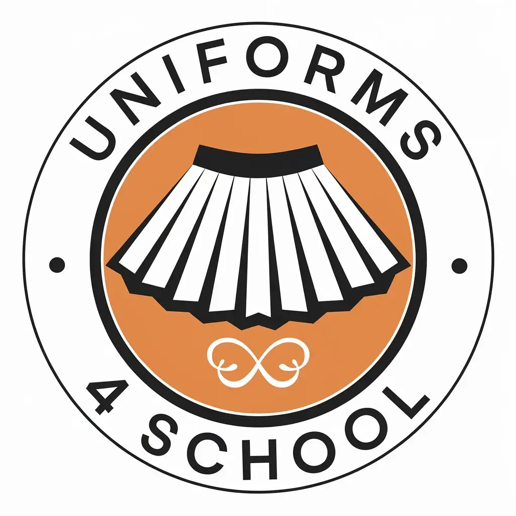 LOGO Design for Uniforms 4 School Pleated Skirt Symbol with Moderate Style and Clear Background