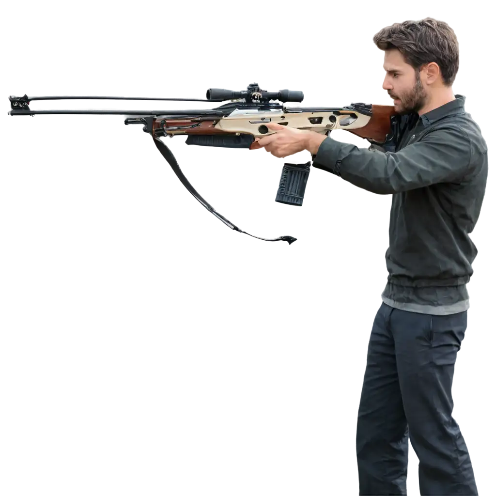 HighQuality-PNG-Image-Man-with-Crossbow-Shooting