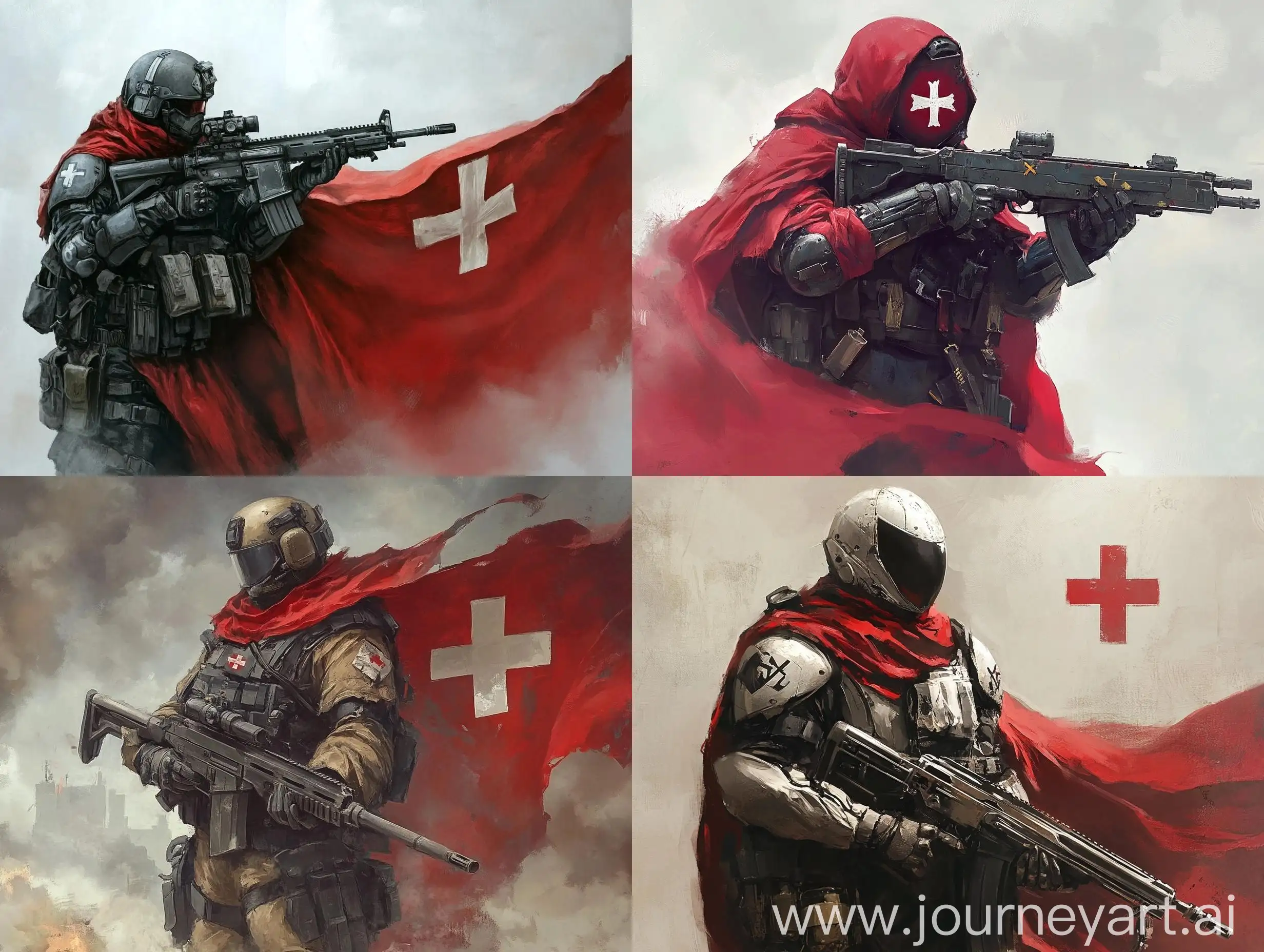 Marines-and-SWAT-Team-in-Tactical-Gear-with-Knights-Templar-Influence