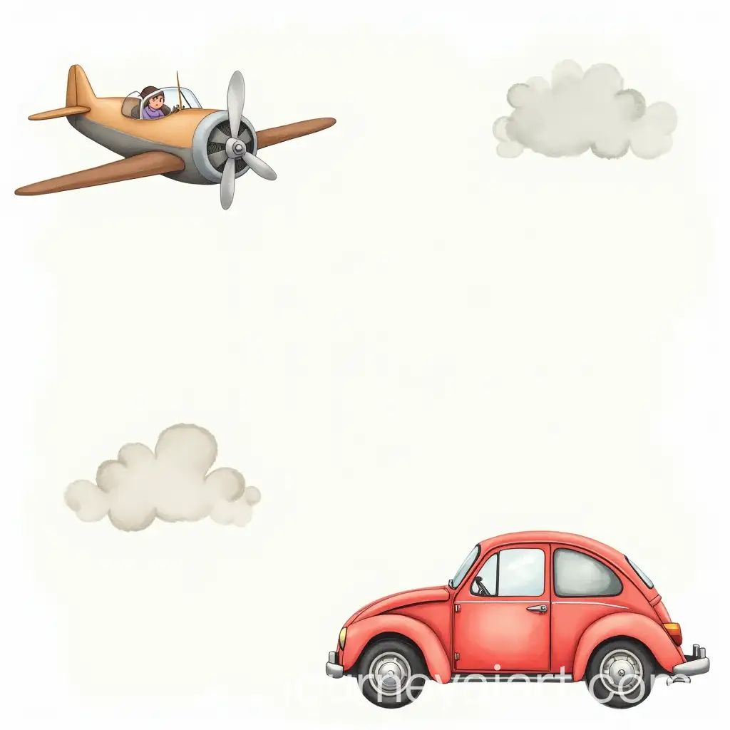 Cute-Vintage-Cars-and-Airplanes-in-Watercolor-and-Pastel-Style