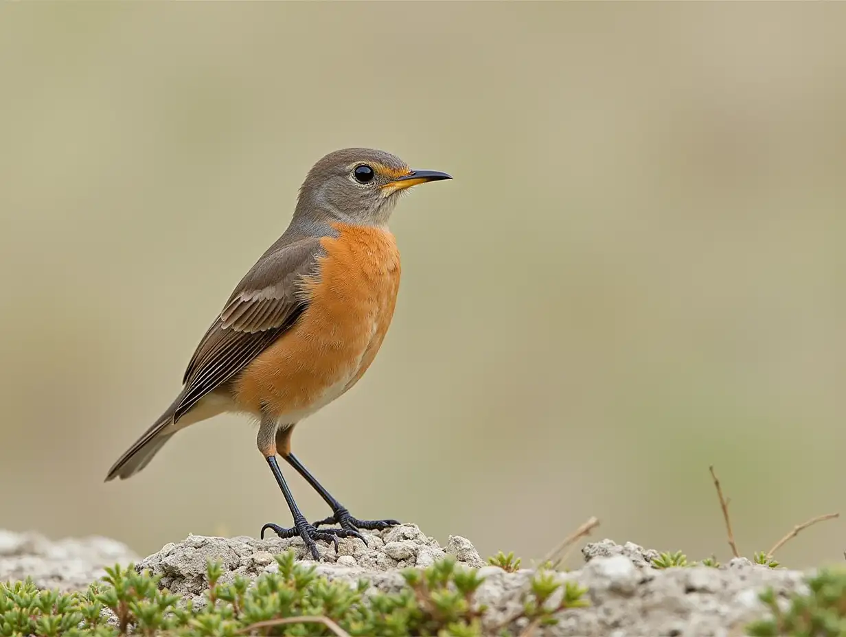 Charming-Female-Common-Rock-Thrush-in-Natural-Habitat