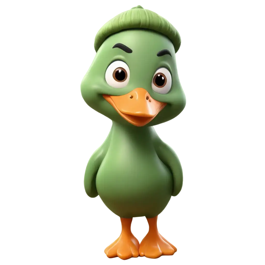 Cartoon-Cute-Duck-Illustration-in-3D-PNG-Adorable-and-HighQuality-Image-Format