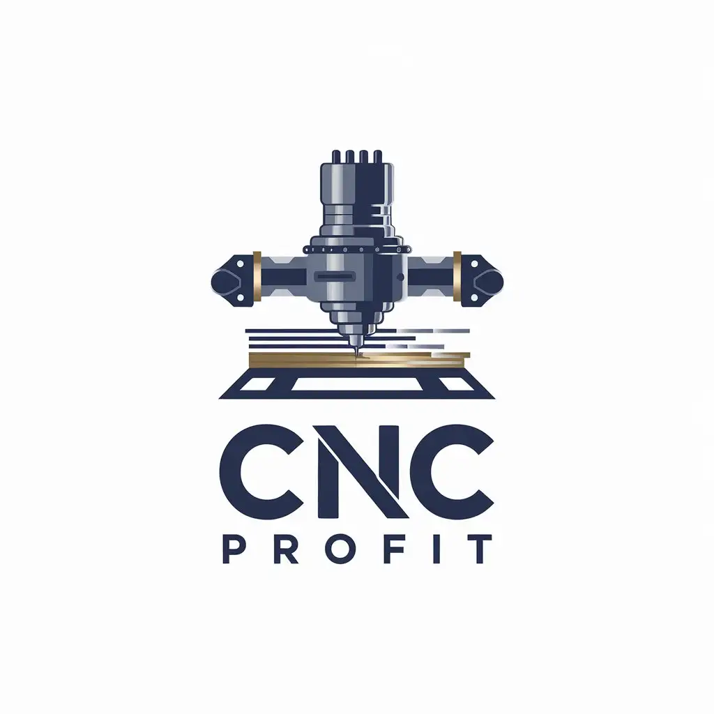 LOGO Design for CNC ProFit Spindle Head Precision Cutting and HighTech Industrial Style