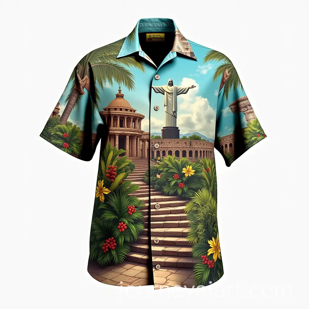 3DRendered-Hawaiian-Shirt-with-Tropical-Ancient-and-Iconic-Prints