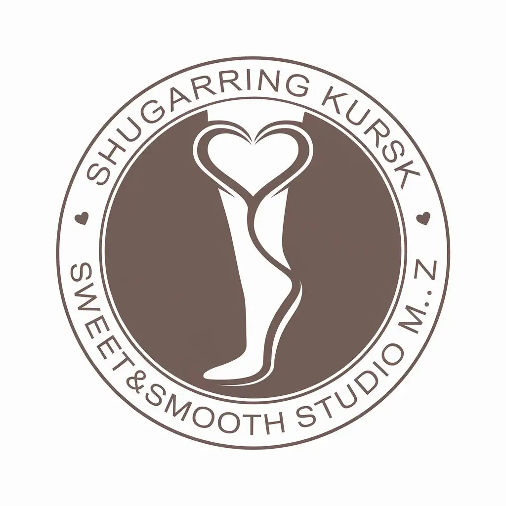 a vector logo design,with the text "Shugaring Kursk  Sweet&Smooth Studio M.Z", main symbol:🦵🫴ar,Moderate,be used in Beauty Spa industry,clear background