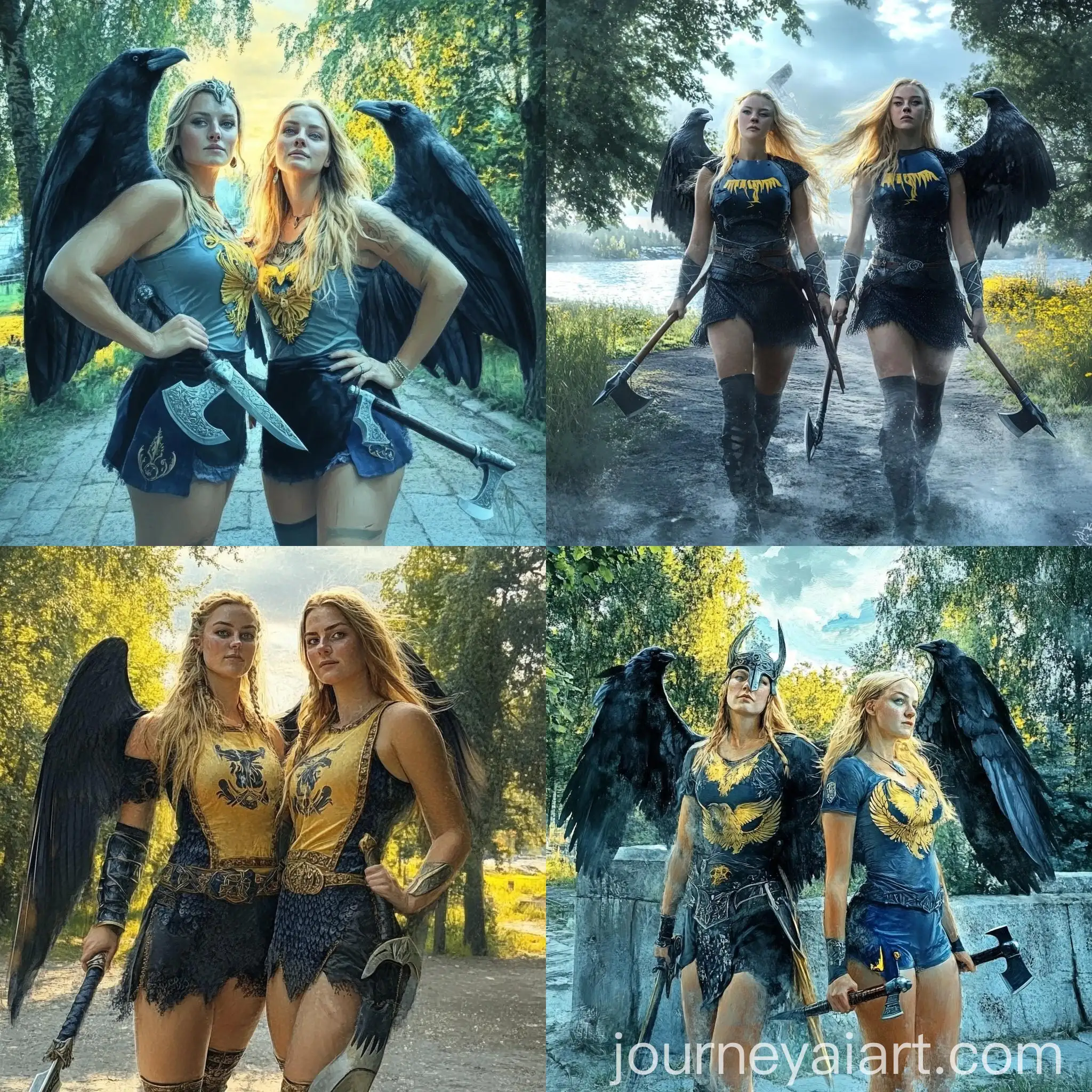 Fantasy-Valkyries-with-Wings-and-Viking-Axes-in-Sweden
