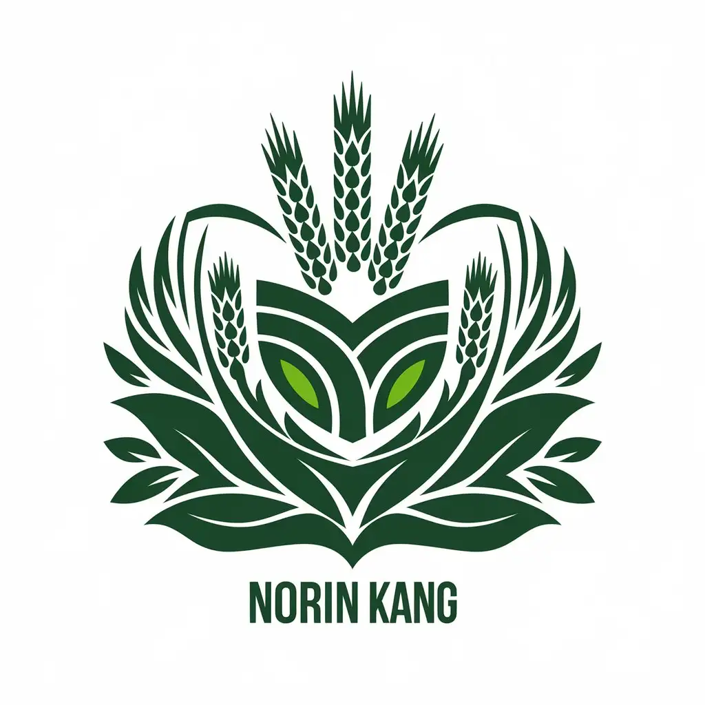 LOGO-Design-For-Norin-Kang-Grain-Stalks-and-Shield-Symbol-for-Health-Products