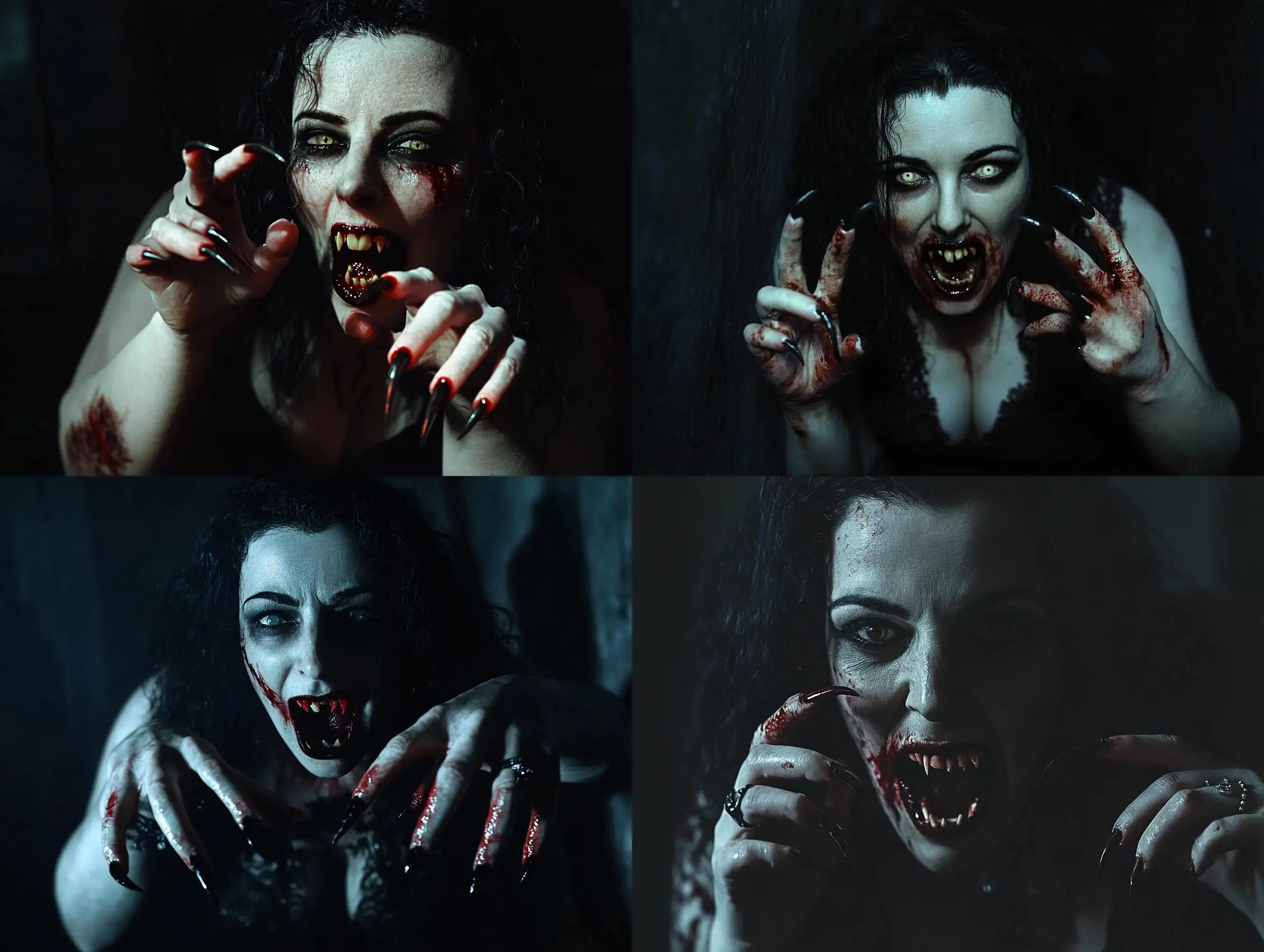 Eerie-Portrait-of-a-Wild-Vampire-Woman-with-Long-Claws