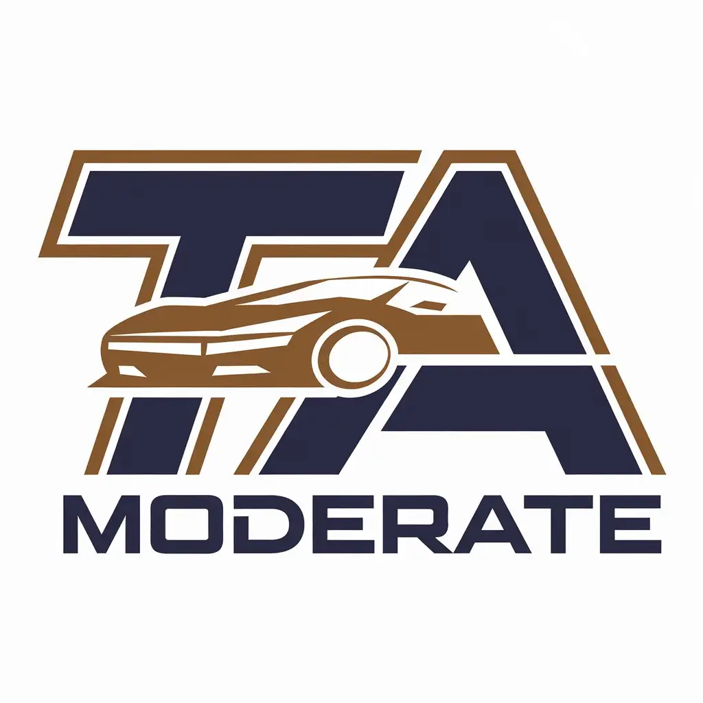 LOGO Design for TA Vector TextBased Logo for Automotive Industry with Moderate Design and Clear Background