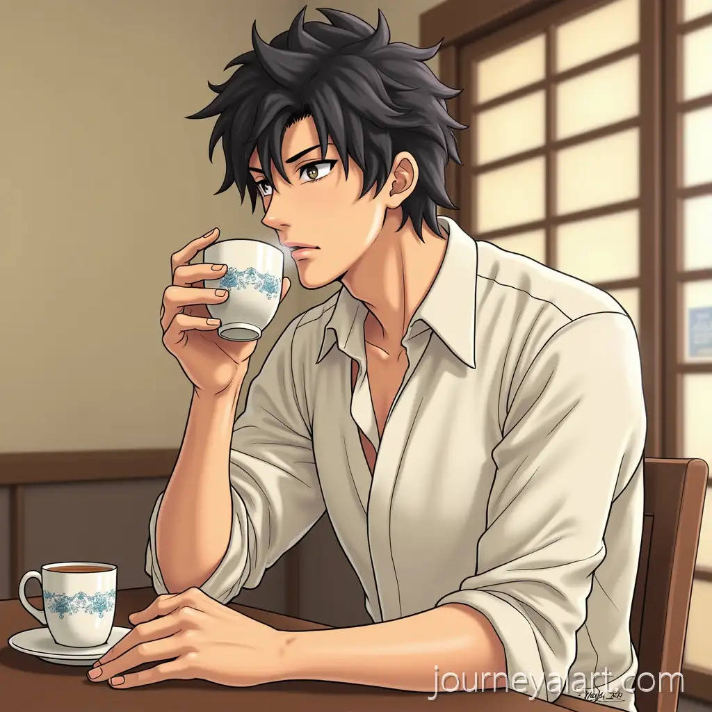 AAizen-Sosuke-drinking-teaizen-Sosuke-Enjoying-Tea-in-a-Calm-Moment