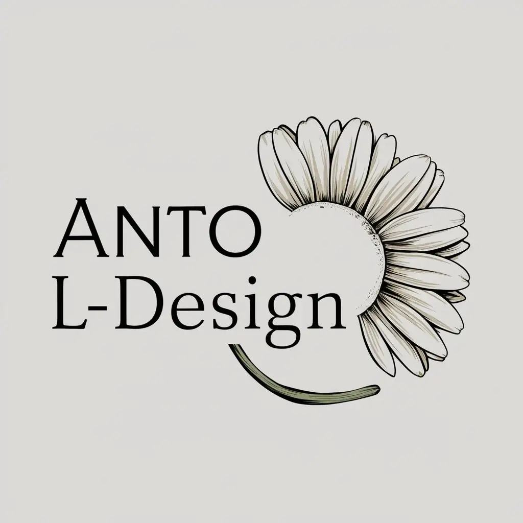 LOGO-Design-For-ANTO-Ldesign-Daisy-Flower-on-Moderate-Clear-Background