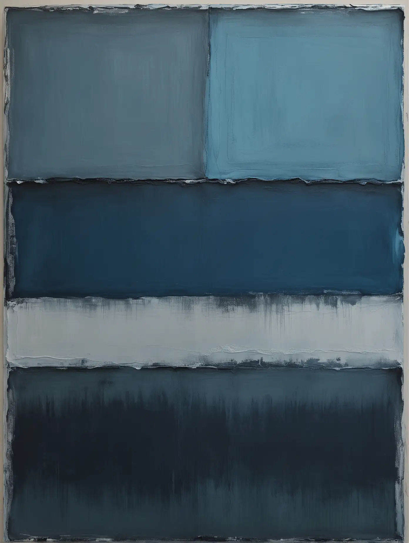 Abstract Artwork Inspired by Rothko with Emphasis on Blue