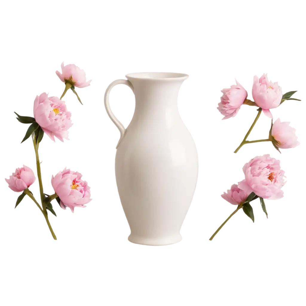 White-Vase-with-Pink-Peonies-PNG-Elegant-Floral-PNG-Image-for-Versatile-Use