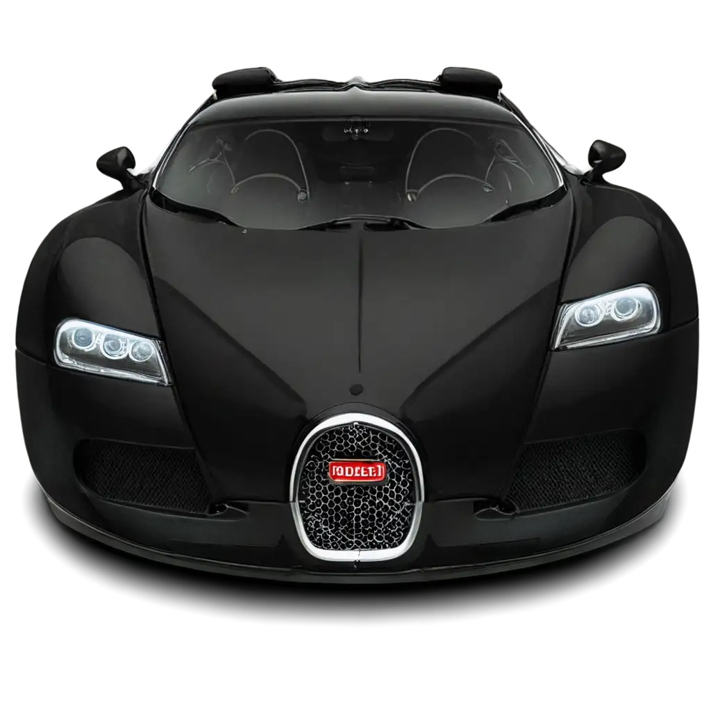 Black-Bugatti-Car-with-Headlights-On-PNG-Image-Enhance-Your-Design-with-HighQuality-Clarity