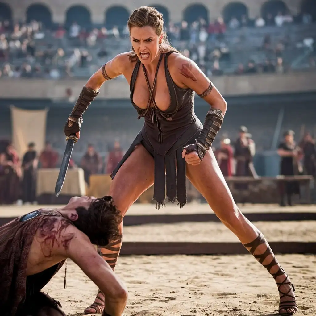 Fierce-Gladiator-Charlize-Theron-Ready-for-the-Final-Blow