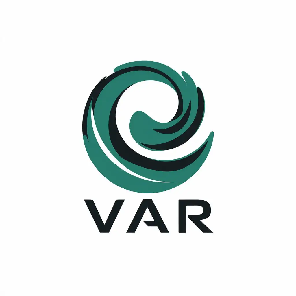 LOGO Design for VAR Modern Swirl Symbol with Clear Background and Minimalist Style