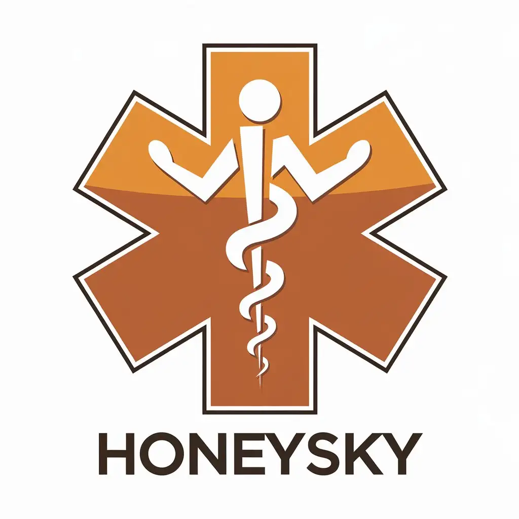 LOGO Design for HoneySky Medical Assistance Theme with Clean Vector Style and Clear Background