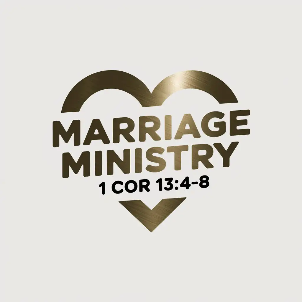 LOGO Design for Marriage Ministry Heart Faith and Spirituality with Metallic Foil Gold White