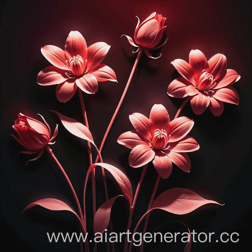 Red-Flowers-in-Monochromatic-Tone-with-Light-Drawing