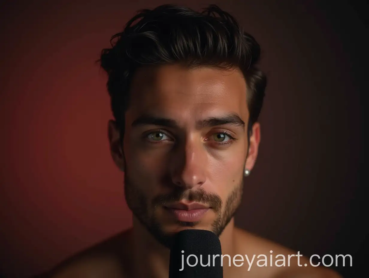 Handsome-30s-Man-Holding-a-Microphone-with-Mesmerizing-Beauty