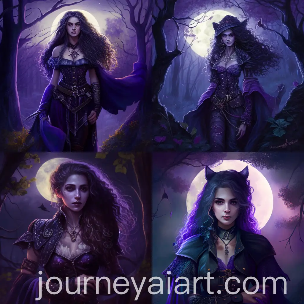 Hyperrealistic-Portrait-of-a-Female-Wicca-Witch-Goddess-in-Moonlit-Forest