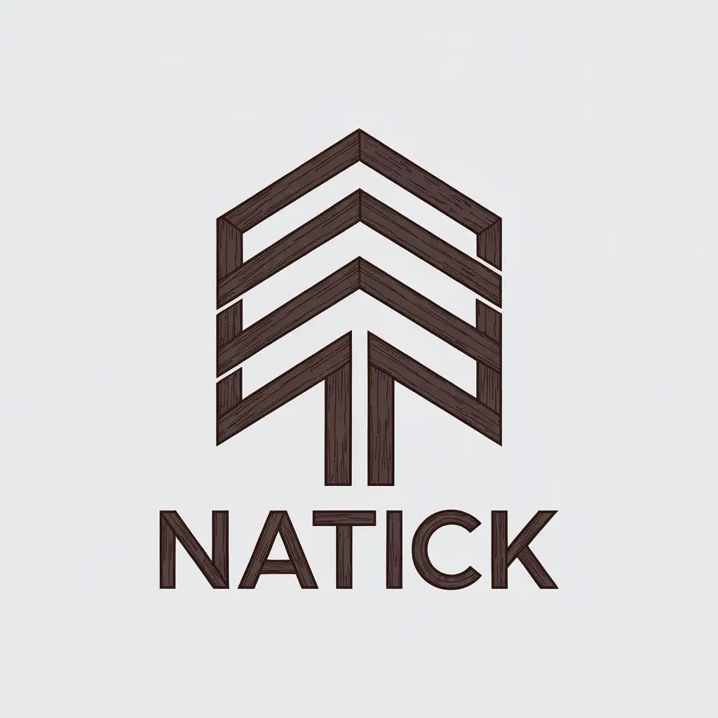 LOGO Design for Natick Minimalistic Wood Symbol for Construction Industry