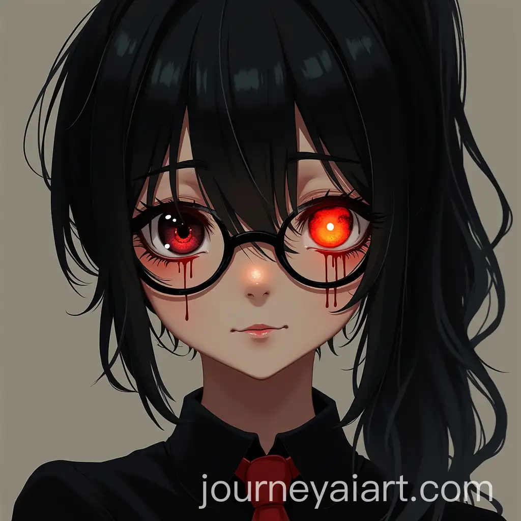 19YearOld-Girl-with-Demon-Orange-and-Black-Eyes-Ponytail-and-Blood-Dripping-from-Eyes