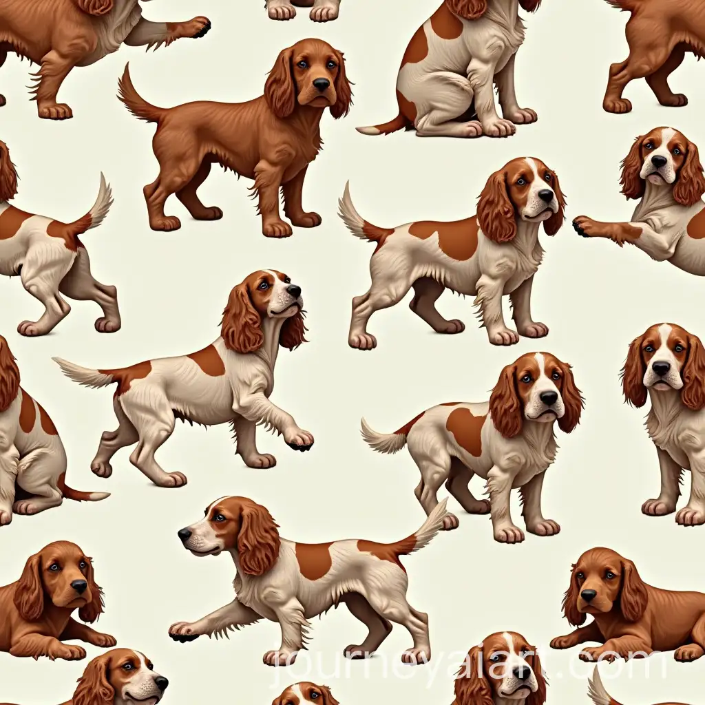 Repeating-Pattern-of-Outdoorsy-Working-Cocker-Spaniel-Design