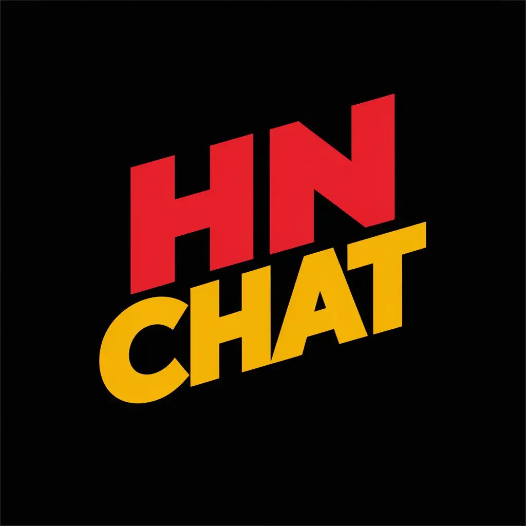 LOGO-Design-for-HN-Red-Yellow-Chat-Logo-on-Black-Background