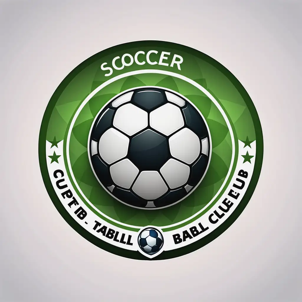 Rounded isolated logo of soccer club. Apple curtain! Apple as soccer ball.