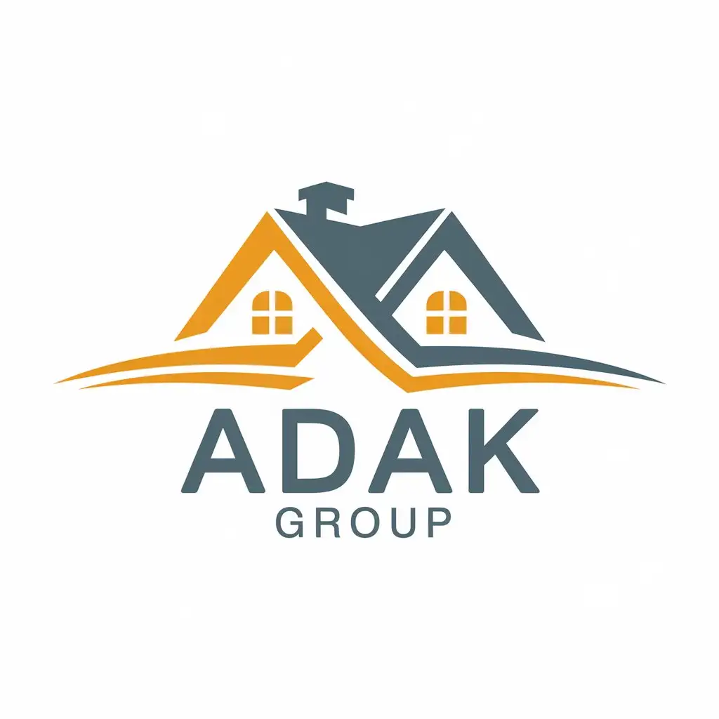 LOGO Design for ADAK GROUP Real Estate with House Symbol and Glaze Finish