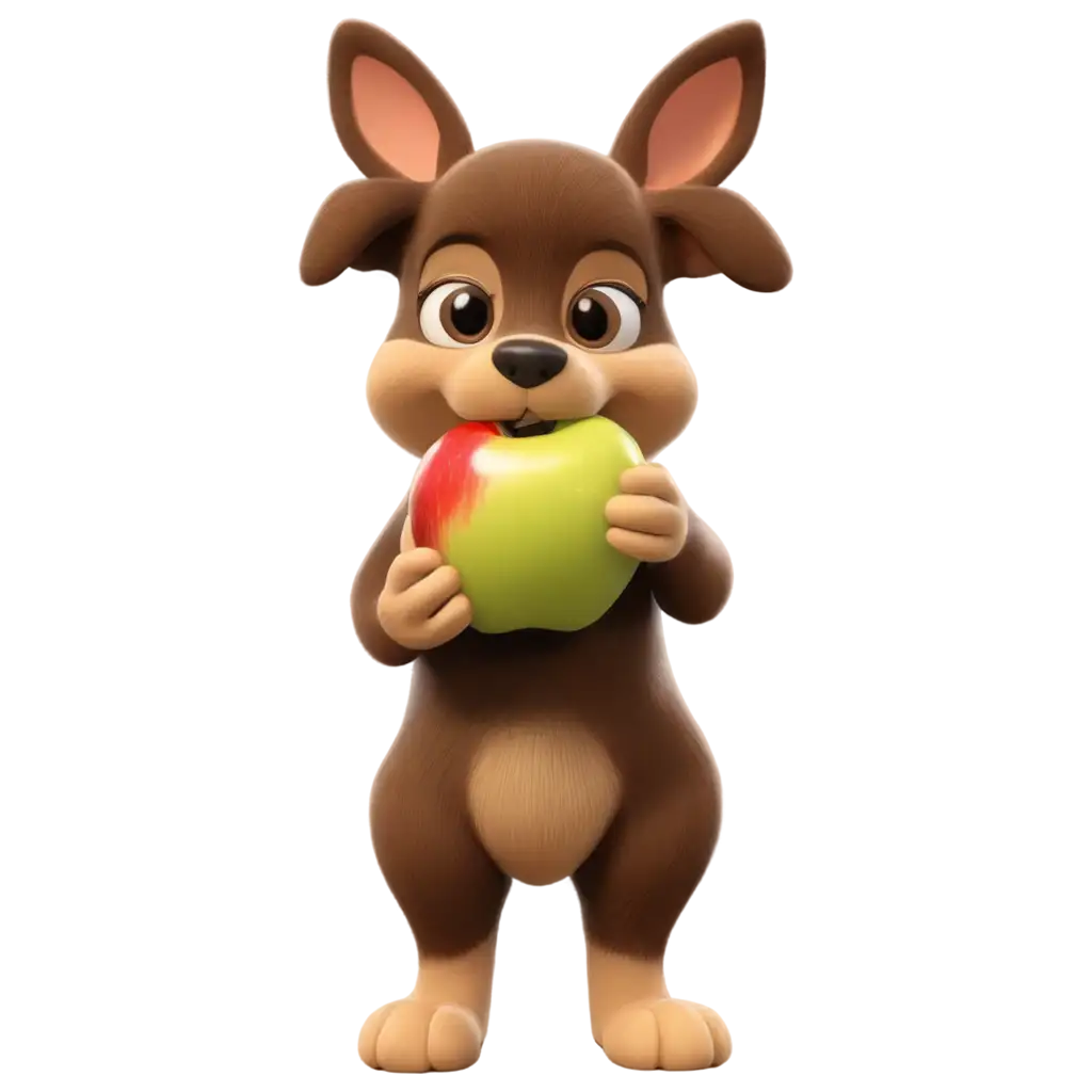 Animated-Dog-Eating-Apple-PNG-Image-Whimsical-Illustration-of-a-Playful-Pet-Snacking-on-Fresh-Fruit