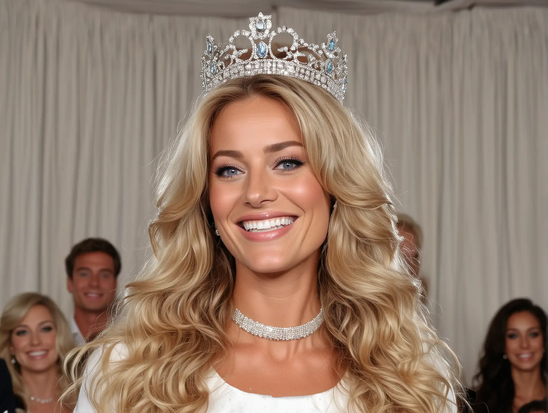 Beauty-Pageant-Winner-Celebrating-in-White-Dress