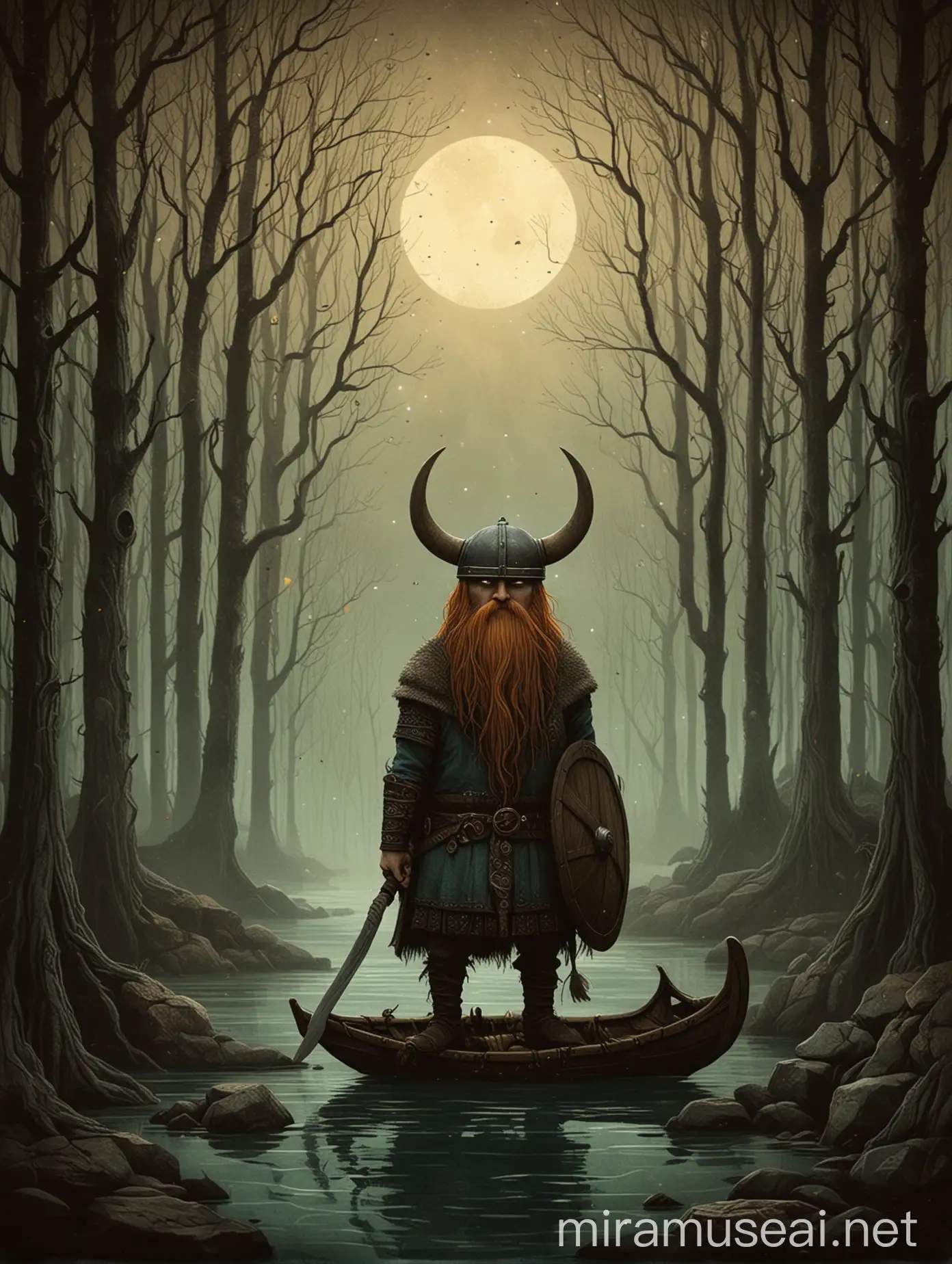 Viking Warrior in Andy Kehoes Surreal Art Style