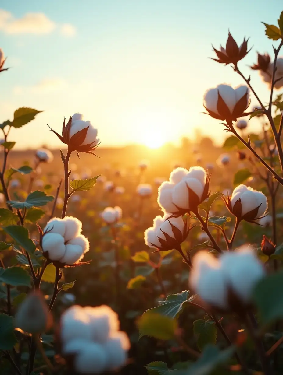 Golden-Sunlight-Illuminating-Cotton-Field