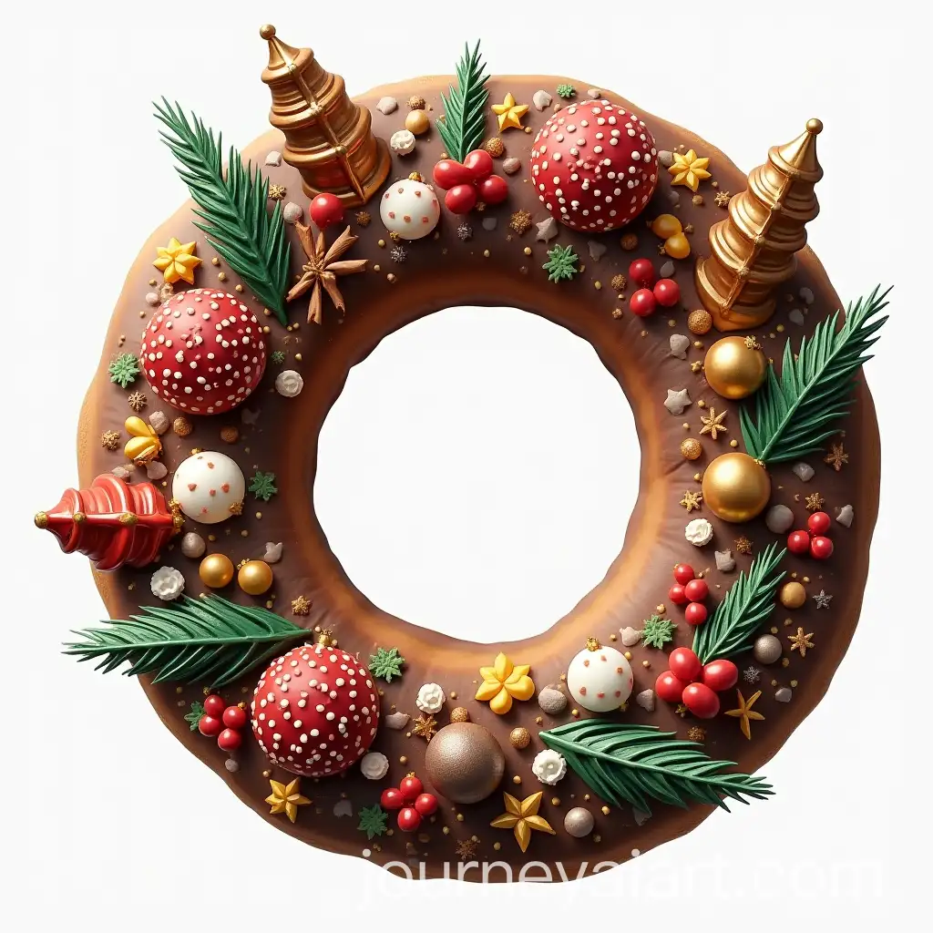 Wild-WestThemed-Christmas-Circle-Decoration-with-Donut-Shape-and-Clear-Background