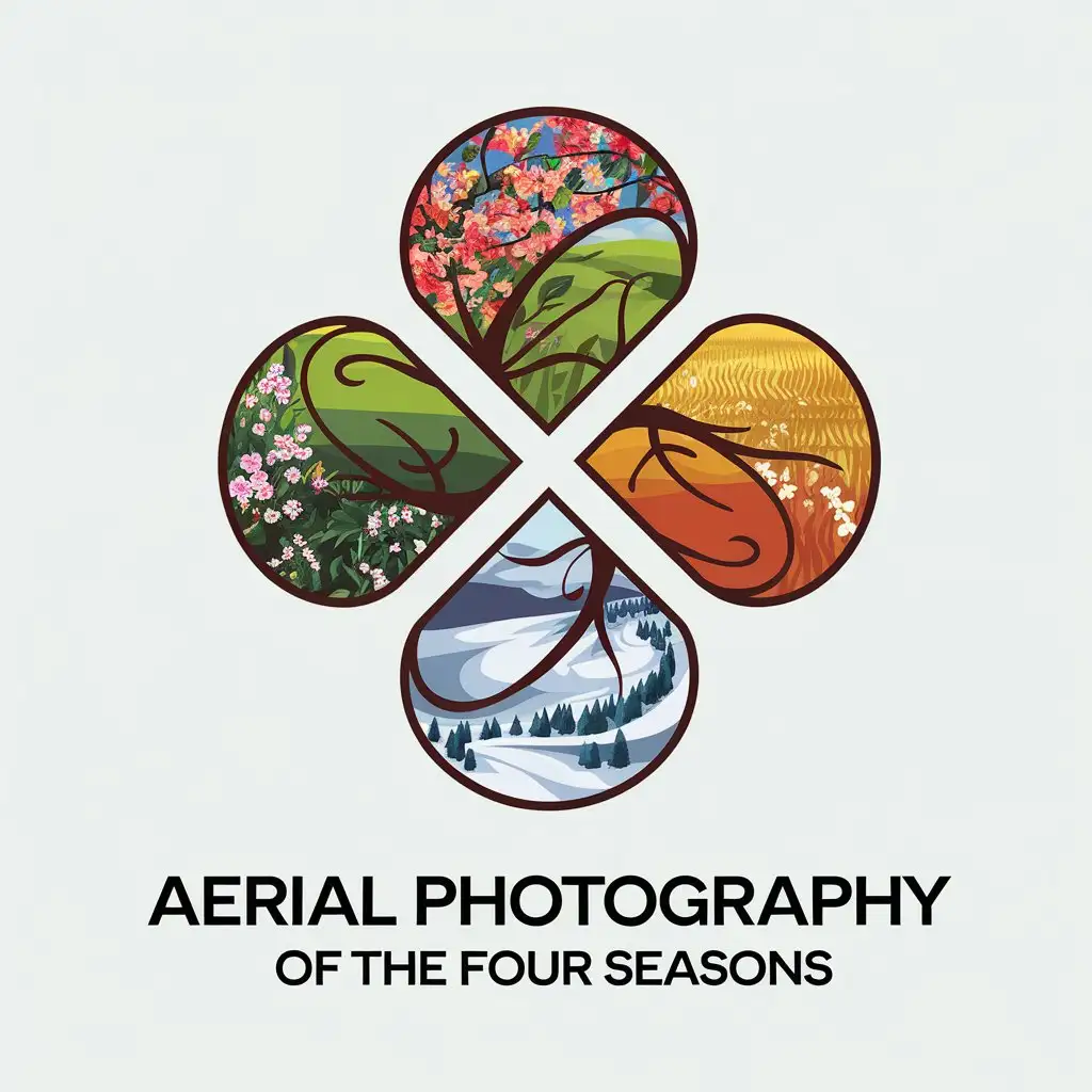 LOGO-Design-For-Aerial-Photography-of-the-Four-Seasons-Spring-Summer-Autumn-Winter-Scenery-with-Moderate-Clear-Background