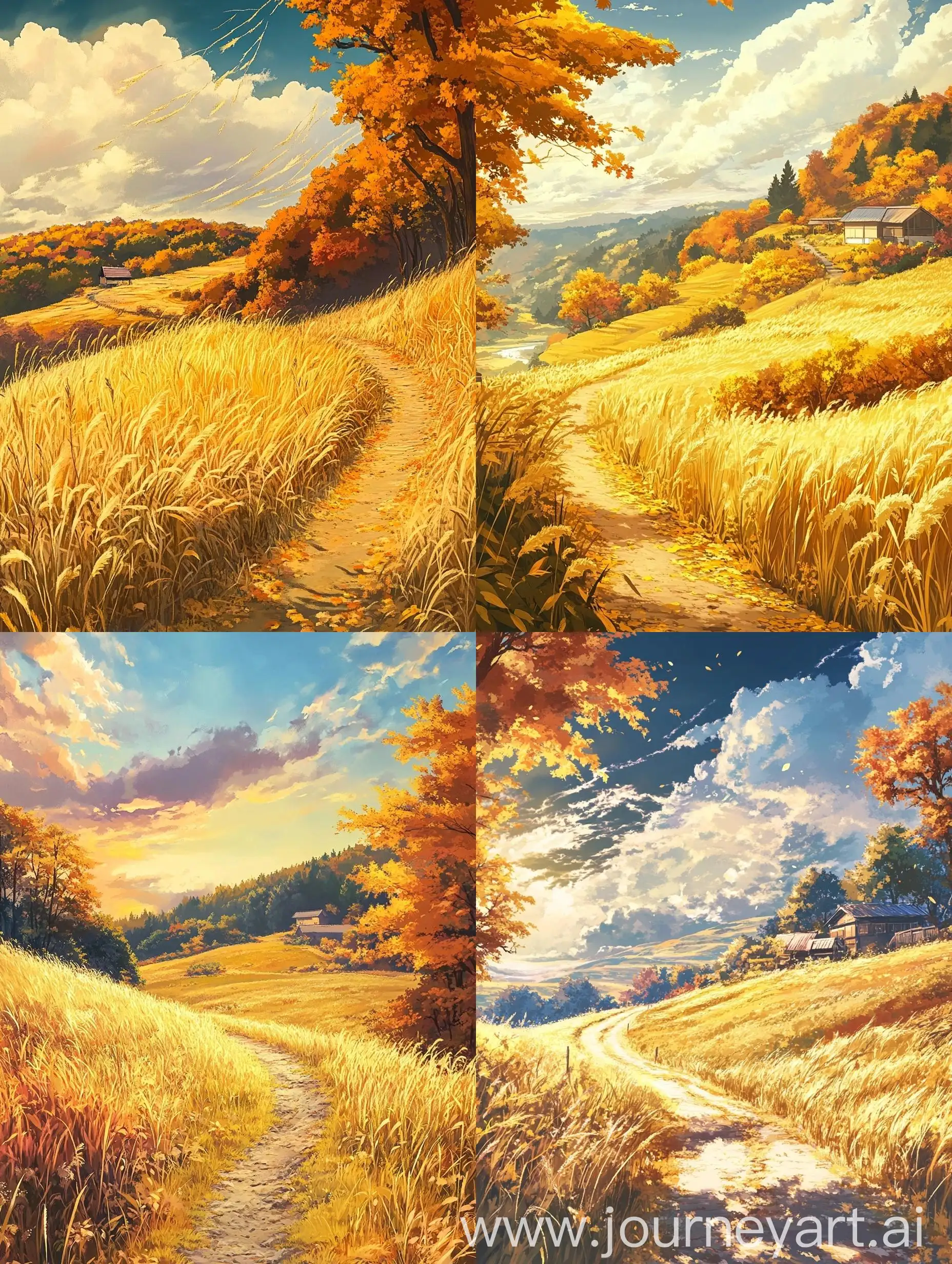 Autumn-Anime-Landscape-Golden-Fields-and-Cozy-Cottage