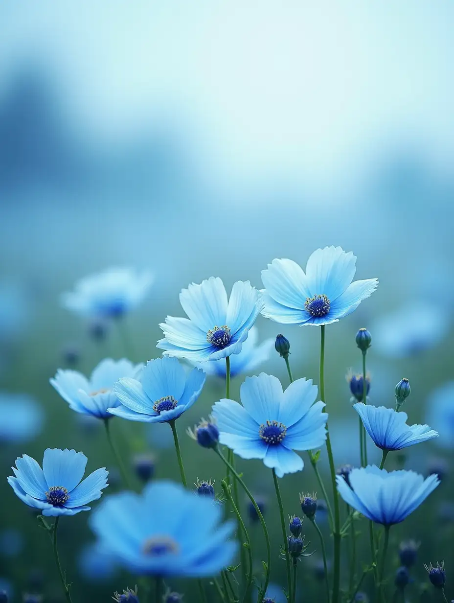 A full screen of blue Nemophila field, real