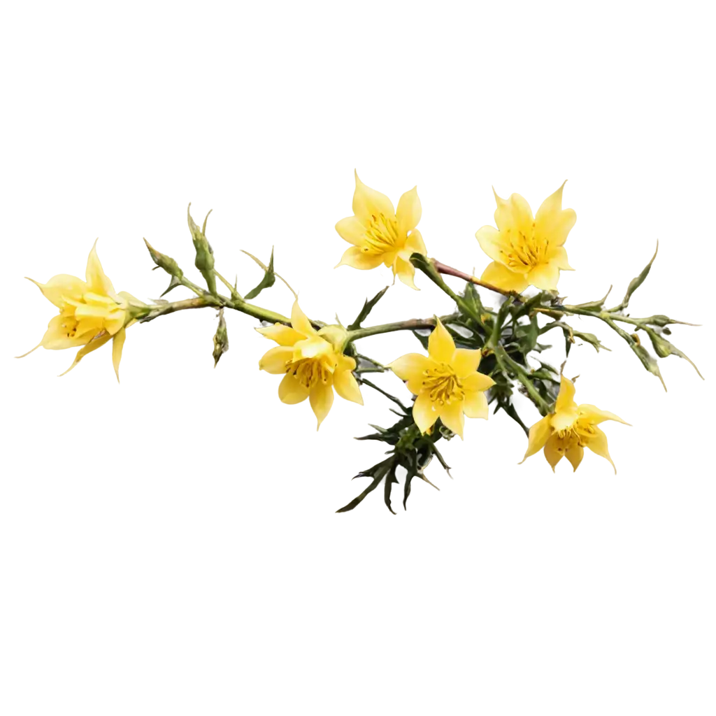 Yellow-Flowers-with-Thorns-PNG-HighQuality-Transparent-Image-for-Versatile-Use