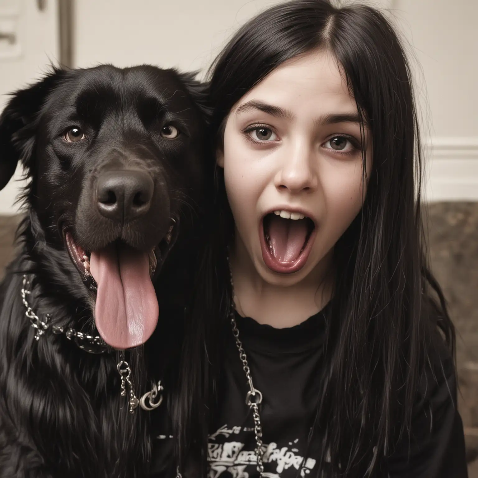 Goth-Girl-with-Large-Dog-and-Long-Tongue-Out