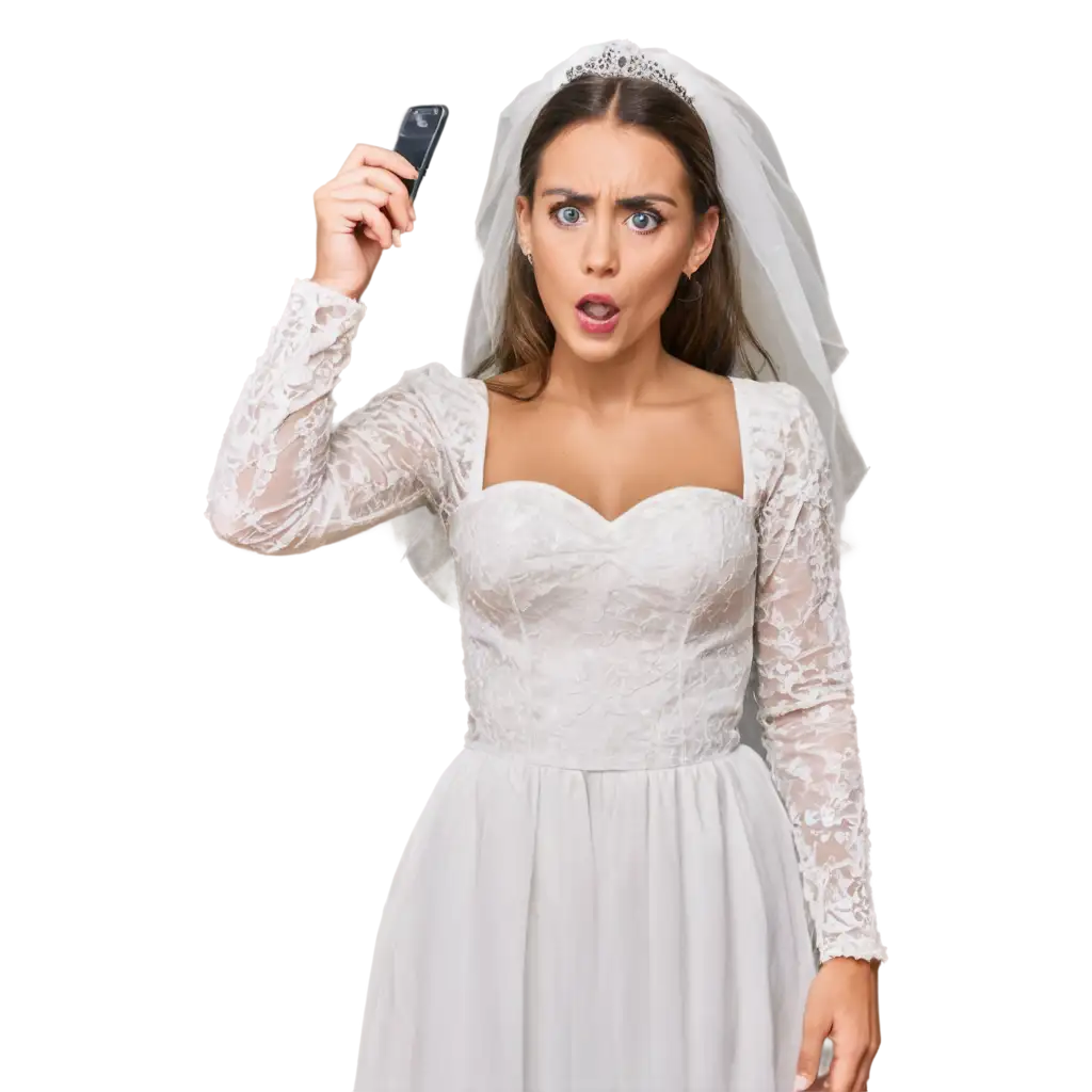 Desperate-Bride-with-Cellphone-PNG-Image-Worried-Woman-in-Bridal-Attire