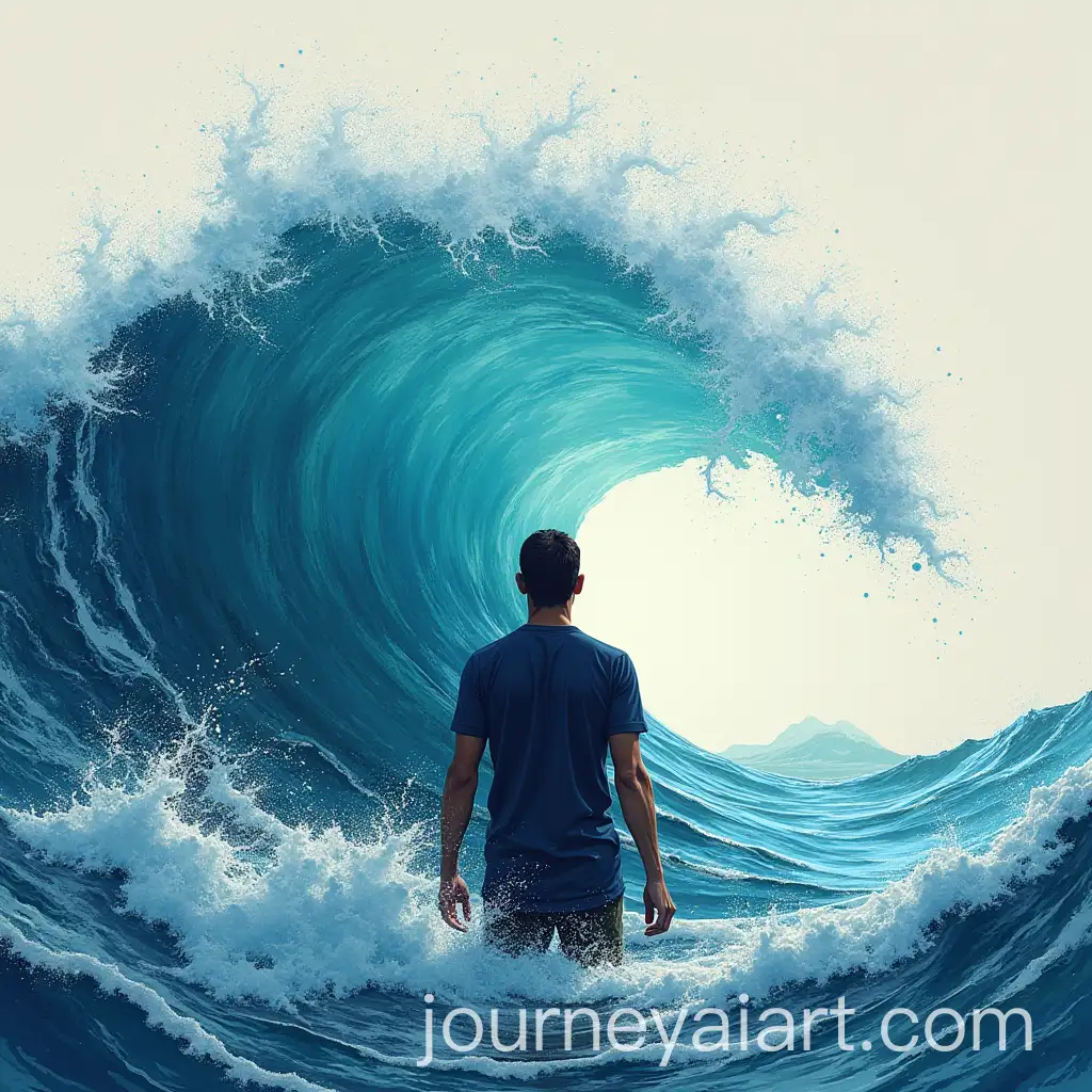 AI-Art-Prompt-ExpansionMental-Health-and-Inner-Struggles-Depicted-Through-Ocean-Waves-and-Calligraphy-Art